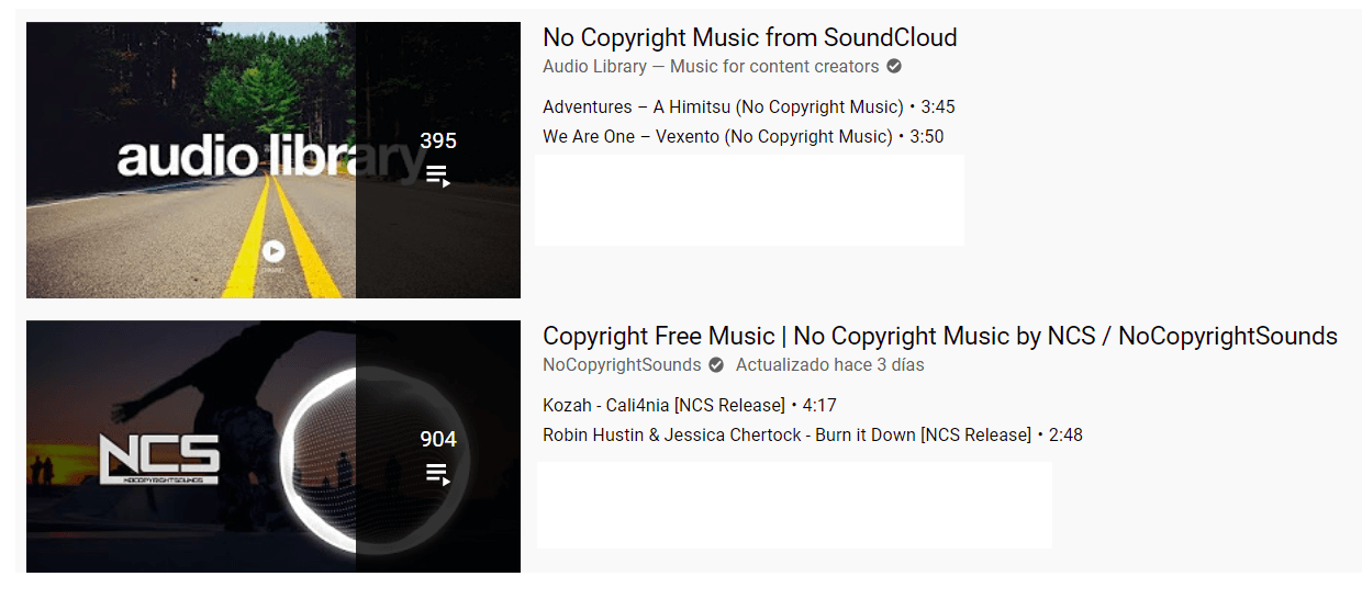 Example of royalty-free music on YouTube.com